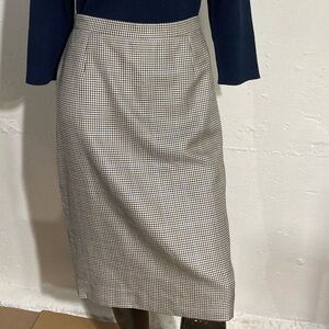 Burberry Classic Black and White w/blue Checkered Skirt